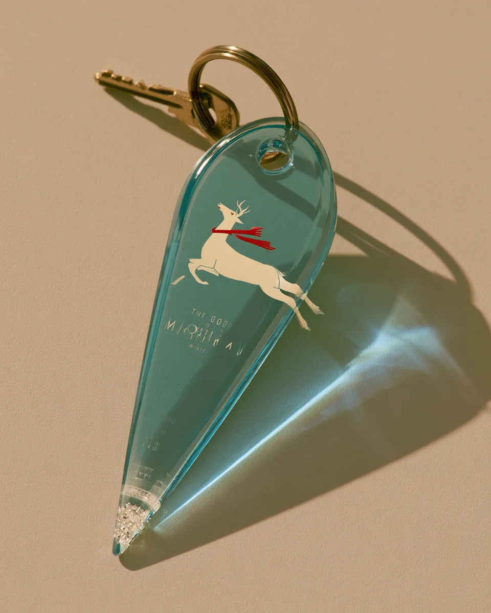 Northbound again, motel key tag
