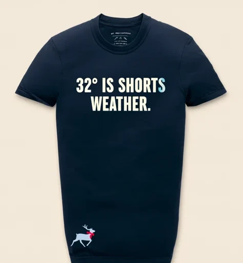 Winter Department, navy type tee